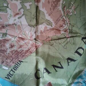 Vintage Canada Victoria Hand Printed Square Scarf